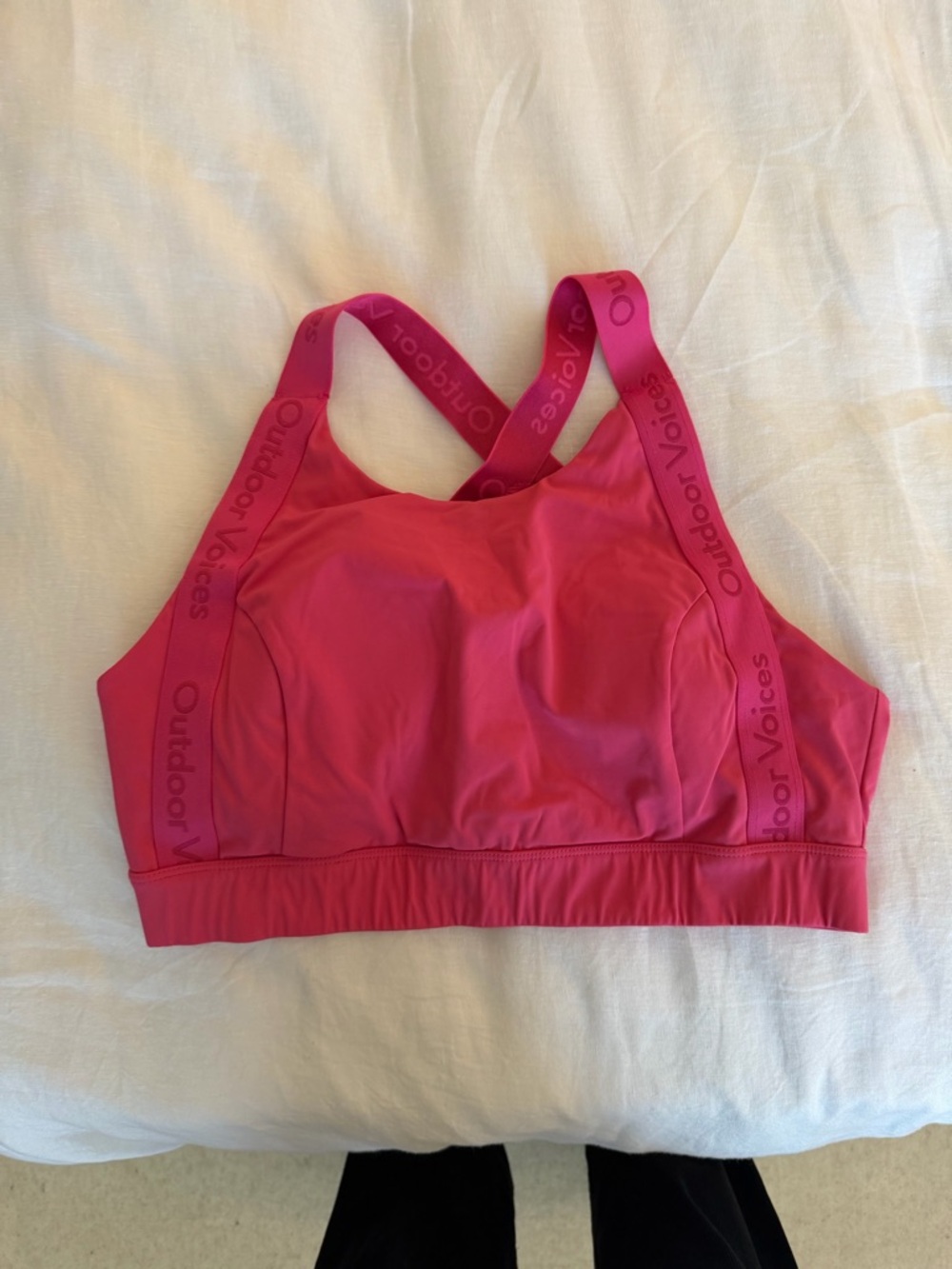 Outdoor Voices Hot Pink Crisscross Sports Bra